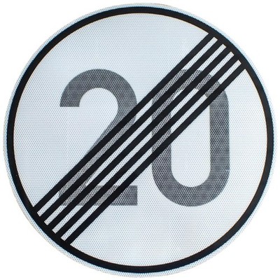 ORIGINAL RA2 Verkehrsschild Nr. 278-20 ENDE 20 km/h Verkehrszeichen RSA-21 RAL