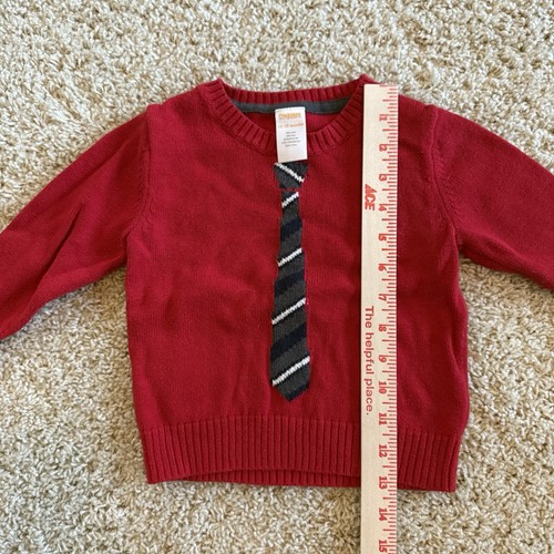 Gymboree Red And Black Classic Knit Sweater With Tie Accent Boys 12-18 Month - Picture 5 of 8
