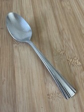 Reed  Barton Stainless BROOKSHIRE Ribbed Flared Handle PLACE SOUP SPOON 7  