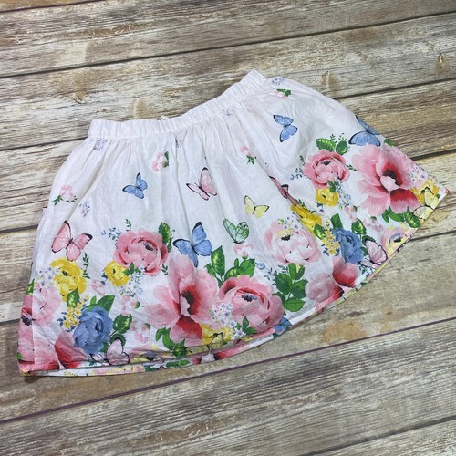 Girls Butterfly Skirt Youth Size 4-6 Cotton Botanical Floral Elastic Waist c - Picture 8 of 10