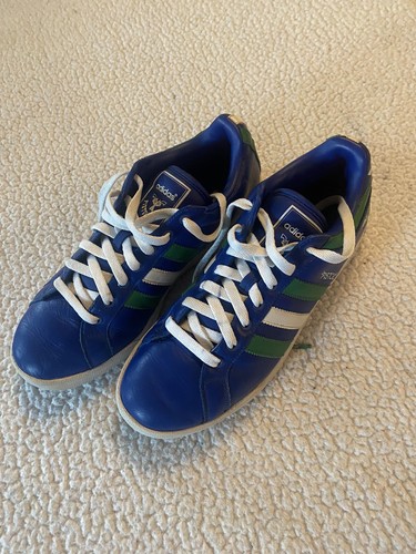 RARE Adidas Pete Maravich Basketball Shoes, 9 US, 8.5 UK, Blue with Green/White