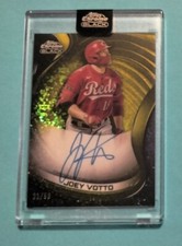 Joey Votto 2022 Topps Chrome Black Gold Mini Diamond Autograph #21/50 - Reds