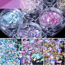 Decorazioni unghie glitter, pailettes, coriandoli, scintillio laser per nail art