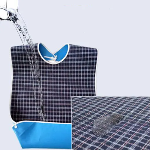 3 x Adult Bibs Plaid Print Large Washable for Elderly Senior and Disabled Eating - Picture 7 of 16