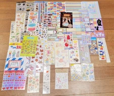 Qty 38 Stickers Birthday Baby Holidays Hearts Kids Flower Disney Pirates + More