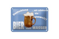 Blechschild Spruch 18X12 Cm Deutschland Bier Statt Wasser Deko Schild