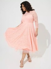 Torrid Midi Lace Dress Pink NWT New 18X