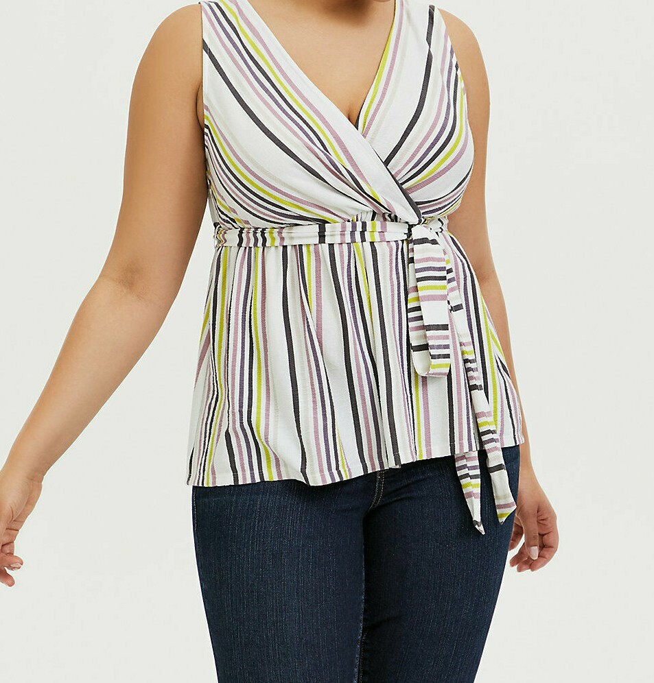 C様オーダー Torrid Crepe wrap Babydoll Tank Multi Stripe 00 M l 10 #76172 | eBay