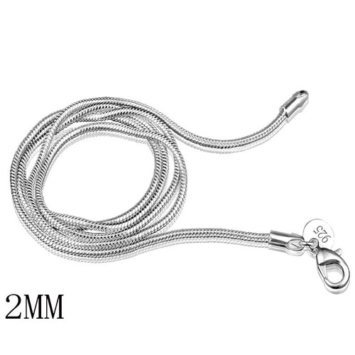 925 Sterling Argento Massiccio Catenina a Serpente Uomo Donna Collana 40.6-61cm - Foto 10 di 26