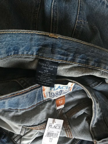 2-pair Boys Jeans Place Carpenter size 12 and Faded Glory size 12 Regular New - Picture 9 of 9