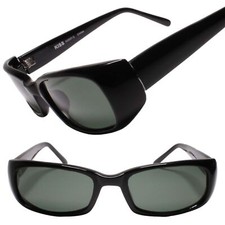 Chunky Frame Bold Design Genuine Vintage Y2K Rectangle Black Sunglasses