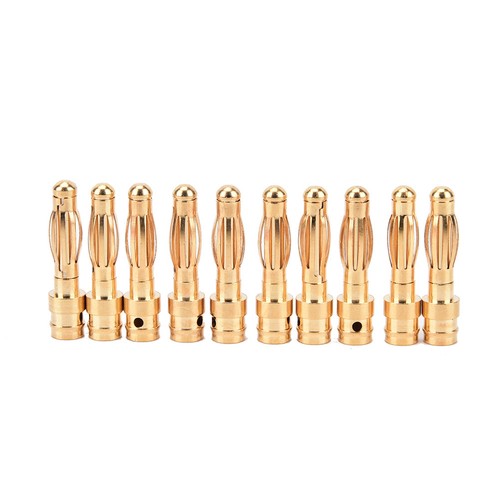 10 pack HXT 4mm bullet banana plugs with red housing for RC connector AM-1009 ZJ - Picture 5 of 8