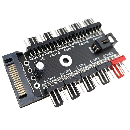 4pin PC Fan Splitter Hub 10 Way Adapter Board PWM Cable 15pin SATA DC 12V Power - 第 1/8 張圖片
