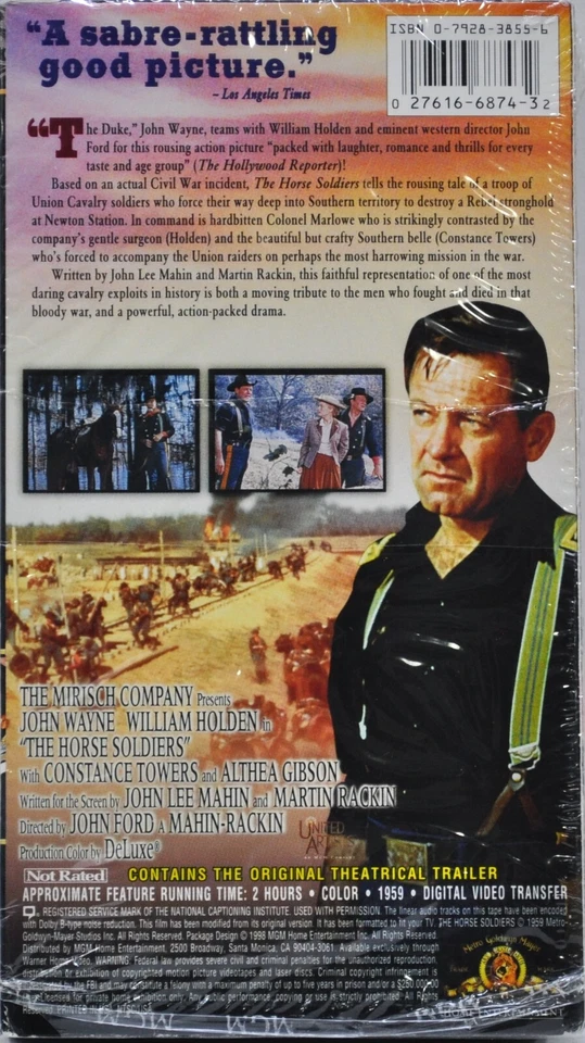 The Horse Soldiers - VHS - John Wayne - William Holden [Western Legends] - Image 2 of 3