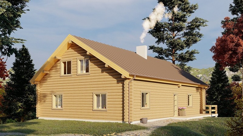 LOG CABIN HOME shell kit logs 1950 sq ft 32' by 50' with loft - thumbnail 6