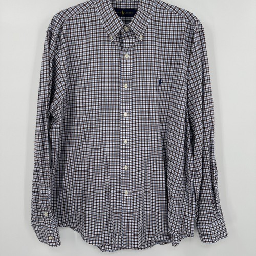 Ralph Lauren Shirt Mens Large Multi Plaid Classic Long Sleeve Collar Button Down - Picture 4 of 11