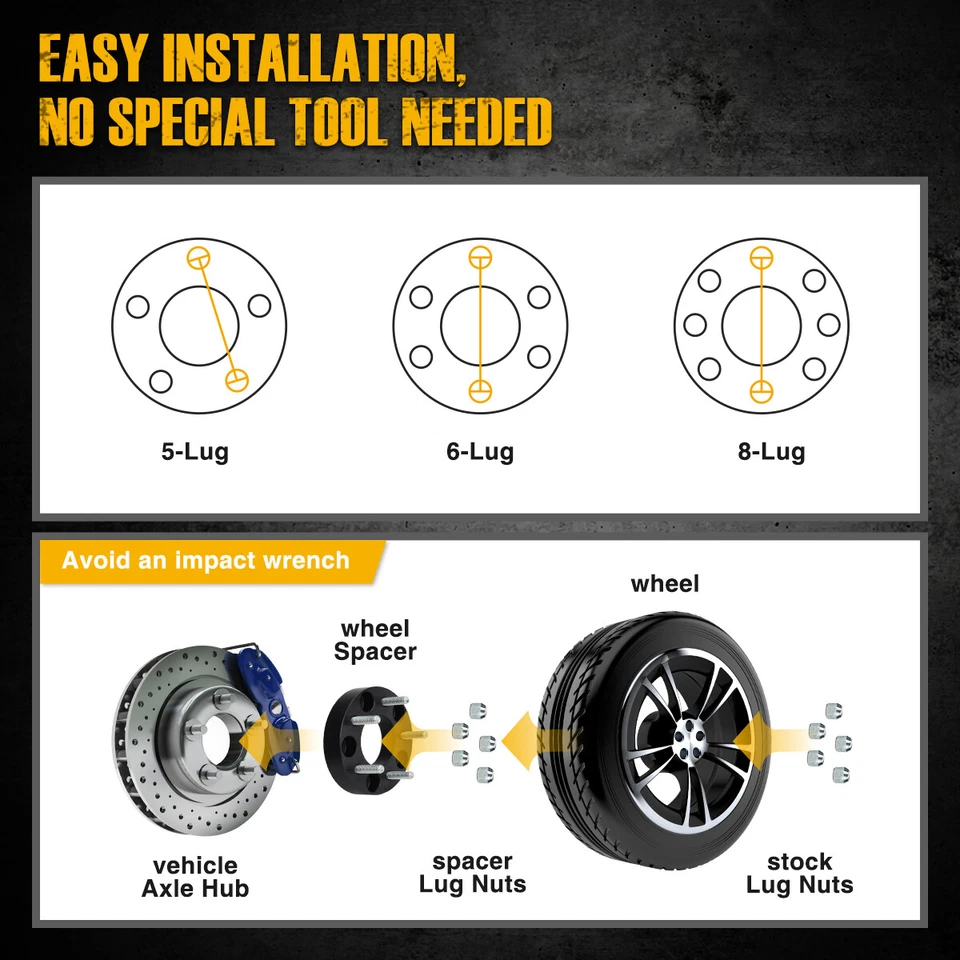 4 piezas espaciadores de rueda 1,5" 5x5 14x1,5 para Chevrolet GMC C1500 Jeep Grand Cherokee Foto 4 de 4