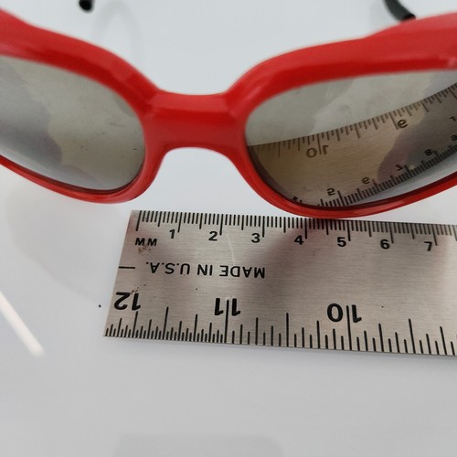 Foster Grant Sunglasses Vintage Rare Red Frames Mirror Lenses & Side Protection - Picture 9 of 13