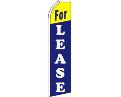 Pack of 2 For Lease Blue / White / Yellow Swooper Super Feather Advertising Flag