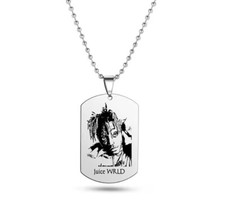 Juice Wlrd Chain Necklace Pendant Silver Tag American Rapper Brand New Metal Tag