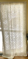 Pair Lace Curtain Panels Floral Romantic Softline Home USA Cream Ivory 55  x85"