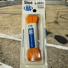 Vintage Mitchell Lace Inc Orange 27 Inch Long Wearing Shoe Sneaker Laces USA NOS