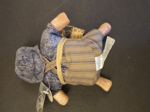Russ The Country Folks Mr Hogmore Pig Peluche Cesto Testa di Legno Maiale Russ Cabina - Foto 5 di 6