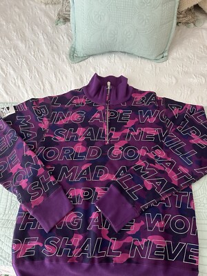 Bape Lettering Half Zip up