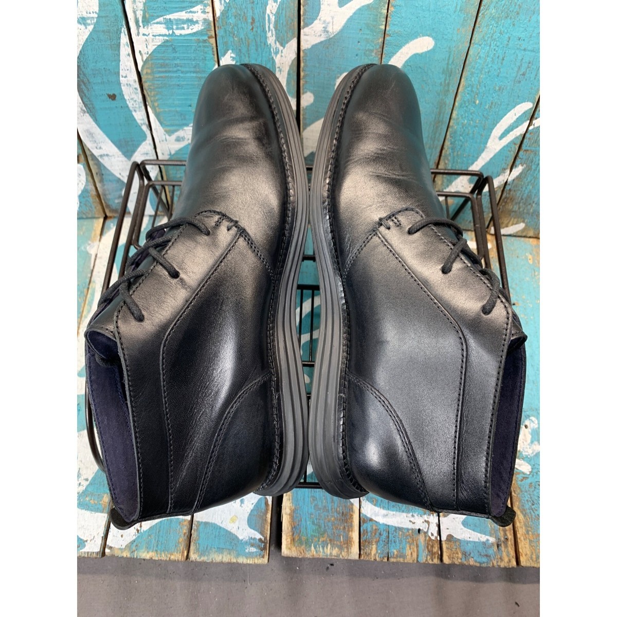 Cole Haan Men Black Leather US 8M Original Grand Chukka Boots C28212 Cole Haan OriginalGrand Mens Size 8.5M US Black Leather  main image 4
