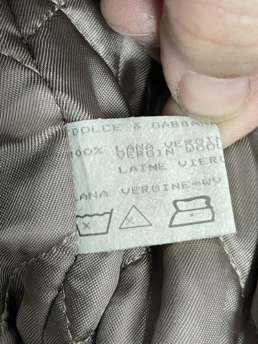 VINTAGE DOLCE & GABBANA QUILTED PLAID VEST BEIGE LANA VERGIN WOOL MENS LARGE D&G - Picture 13 of 13