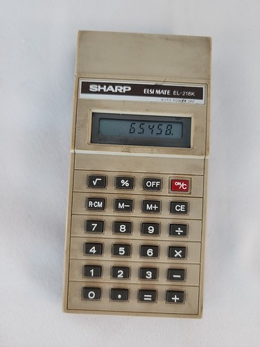 Vintage Sharp Elsi Mate El-218K getestet elektronischer Taschenrechner funktioniert super - Bild 2 von 4