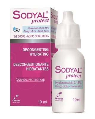 Omisan SODYAL PROTECT abschwellende Augentropfen 0,15% Hyaluron 10 ml