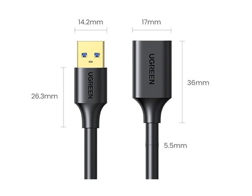 2M UGREEN USB 3.0 Extension Cable for Smart Laptop PC TV Xbox SSD Extender Cord - Picture 3 of 12