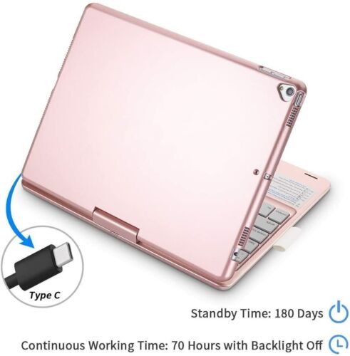For iPad 9th/8th/7th Gen 10.2 inch Case with Keyboard 360° Rotatable Touchpad US - Picture 21 of 34