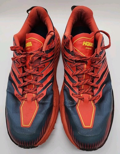 Hoka One One Speedgoat 4 Orange Vibram Trail Running Shoes Mens Size 11.5