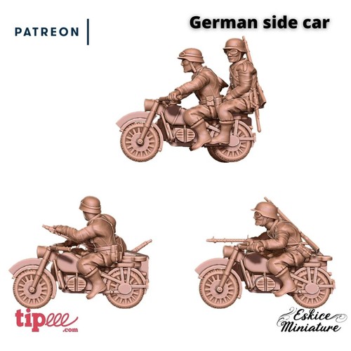 3 Side-Cars Allemands, Seconde Guerre Mondiale, Wargame, WW2 - Imagen 3 de 3