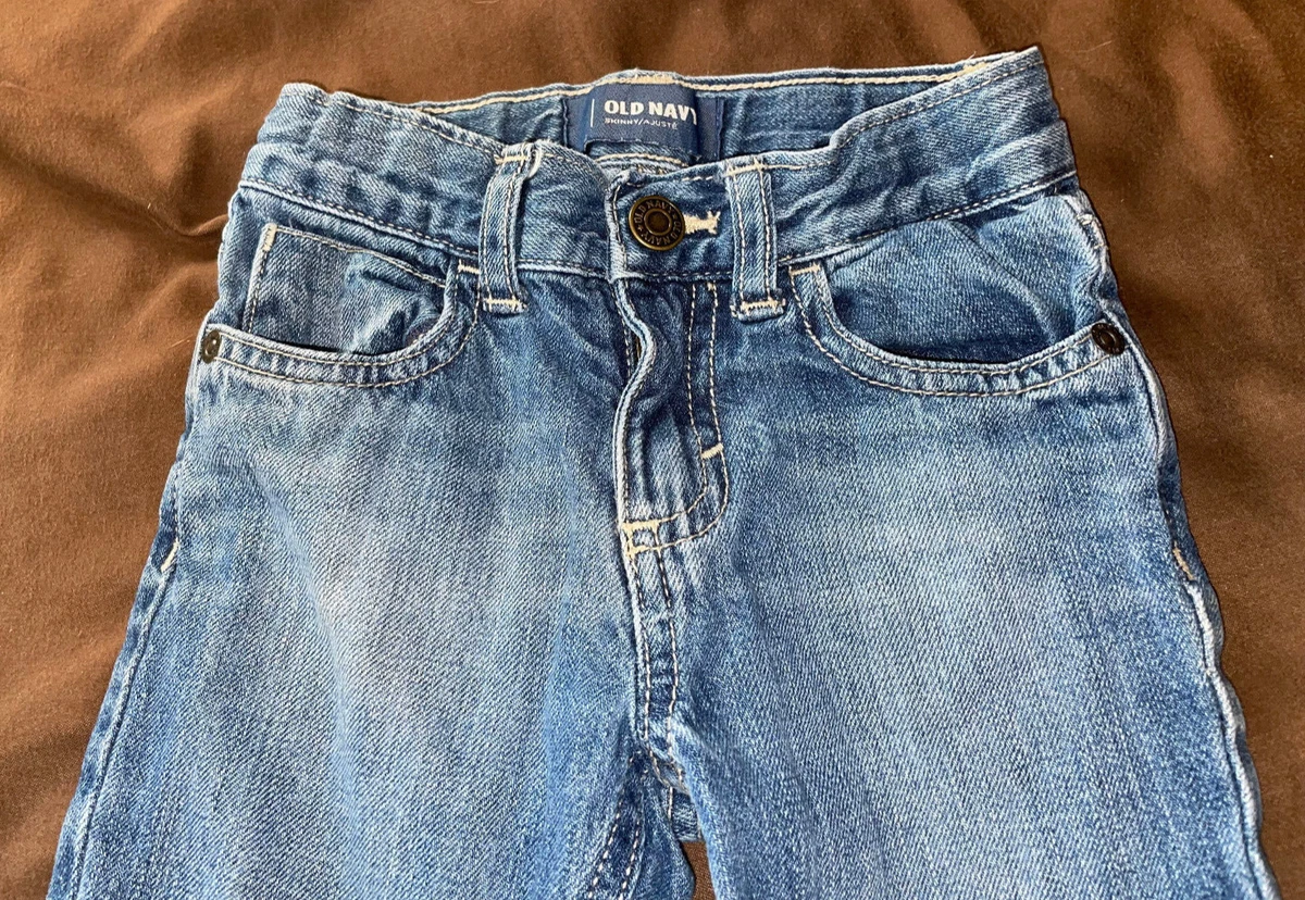 OLD NAVY GIRLS JEANS 3T 5 POCKET ADJ WAIST ZIPPER SNAP pre owned