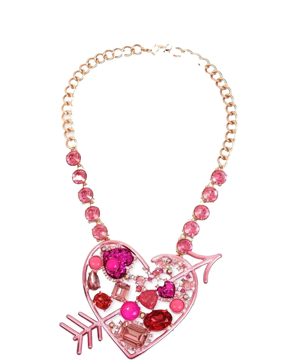 Betsey Johnson Rhinestone Rose Gold Plated Fashion Jewelry