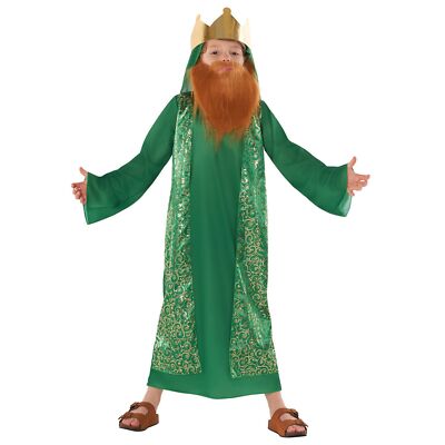 Kids Green Wise Man Costume S - XL Boys 3 King Three Wise Man Nativity Christmas
