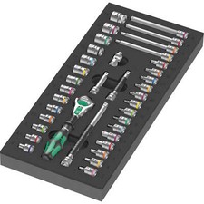 Image of Wera 9720 Zyklop 37 Piece 1/4" Drive Socket Set in Foam Insert Tray