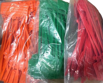 100 Pre-Printed Cable Zip Tie ID Tags Includes Lines for Name/Date/CID/Container