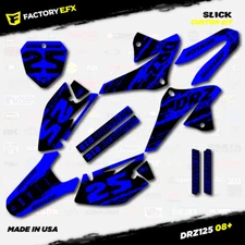 Black & Blue Slick Racing Graphics Kit fits 08-22 Suzuki DRZ125 DRZ 125 Decals