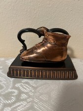 Vintage McClean's Bronzed Baby Shoe Bookend
