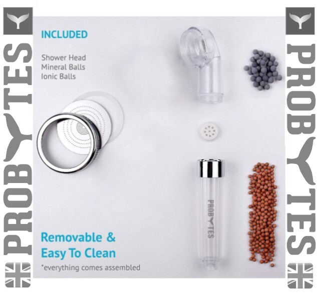 Ionic Shower Head Mineral Beads Filter Purification Water Saving High