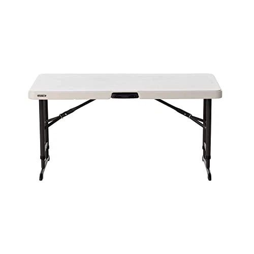 Lifetime 80387 4 Foot Commercial Adjustable Folding Table Almond