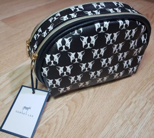 DABNEY LEE French Bulldog black double zipper travel toiletry dopp kit pouch bag