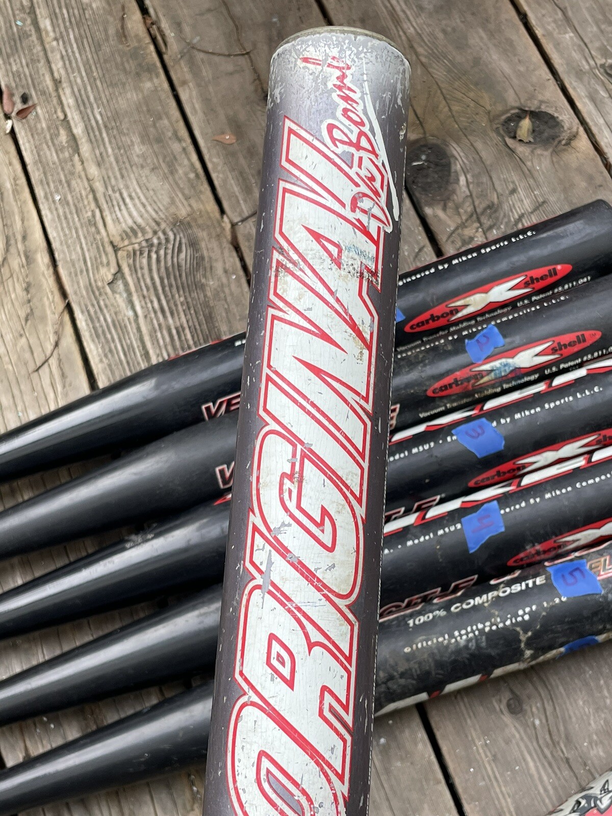 DAMAGED LOT OF 7 SENIOR SOFTBALL BATS 34" MIKEN REEBOK MELEE COMBAT DA