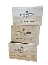 3x SYMINGTON VINTAGE PORT Wooden Box Crate for Vintage Shabby Chic Home Storage