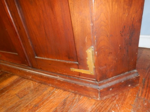 Victorian Walnut Corner Cupboard Beveled Glass Doors Gallery Top Ornate Brass - Picture 10 of 12