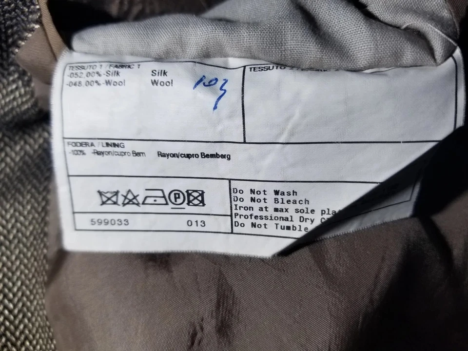 Blazer Abrigo Deportivo 42R Armani COLLEZIONI Marrón Negro Tweed Cuadros Lana Foto 4 de 4